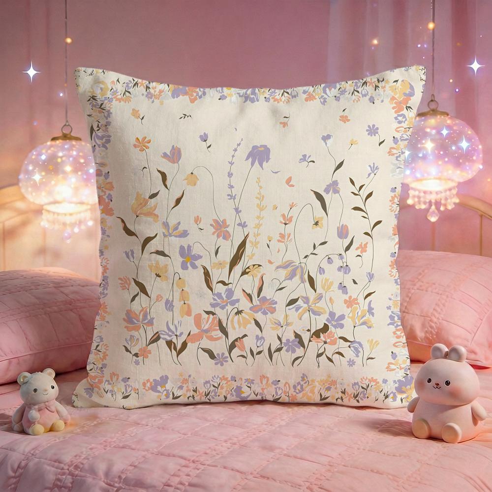 Artistic Petal Illustration Cushion Cover Premium Comfort Reversible Pillow Cove Two In One Design for Any Room Car Interior