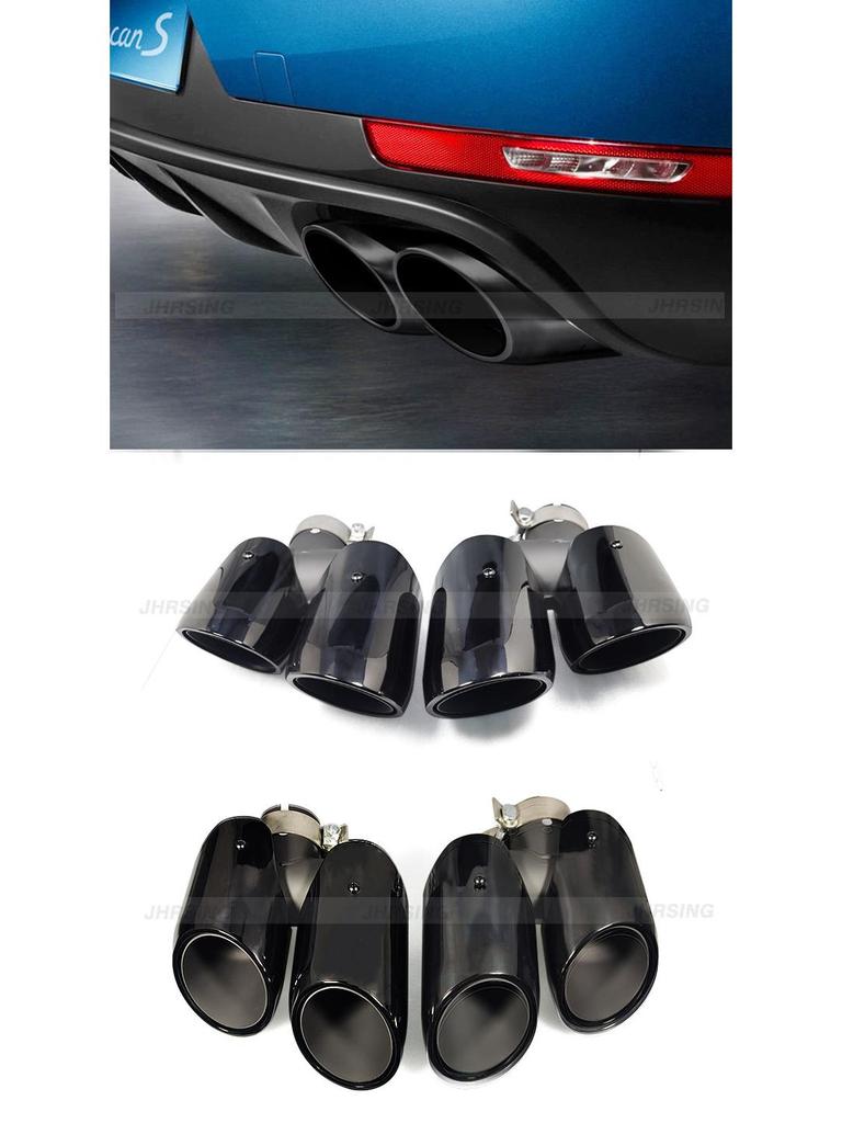 14-18 Porsche Macan Quad Black Chrome Stainless Steel Exhaust Tailpipe