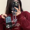 Denim Embroidered Dachshund Cardholder Phone Case IPhone 16 Pro Max 15 14 13 Hard Shell Protective Cover