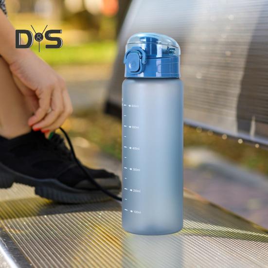 780ml Sports Water Bottle with Scale Leakproof Fitness Water Container Portable Drinking Bottle for Gym Office Travel