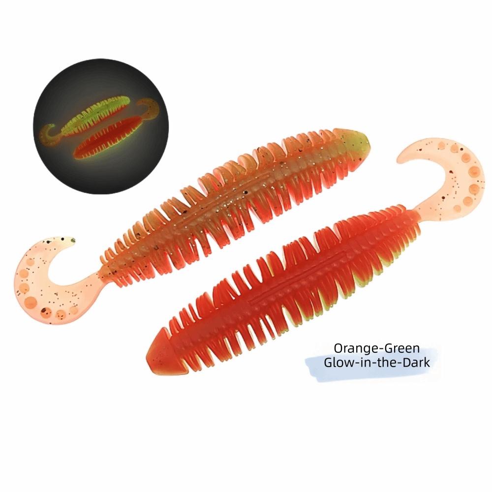 Silicone Material Artificial Fishing Worms Double Colors Jig Fishing Lures For Bass Fishing A-10cm/8pcs