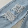 Baby Autumn Jeans 2025 New Children's Korean Version Fashionable Washed Ripped Wide-leg Trousers