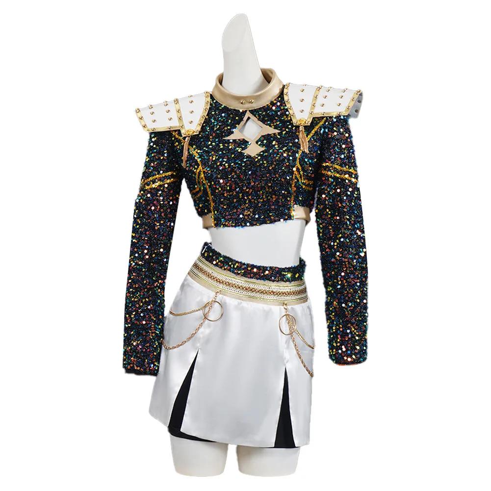 

Kids Girls Kpop Demon Hunters Rumi Zoey Mira Cosplay Fantasy Costume Disguise for Child Roleplay Outfits Halloween Carnival Suit 120