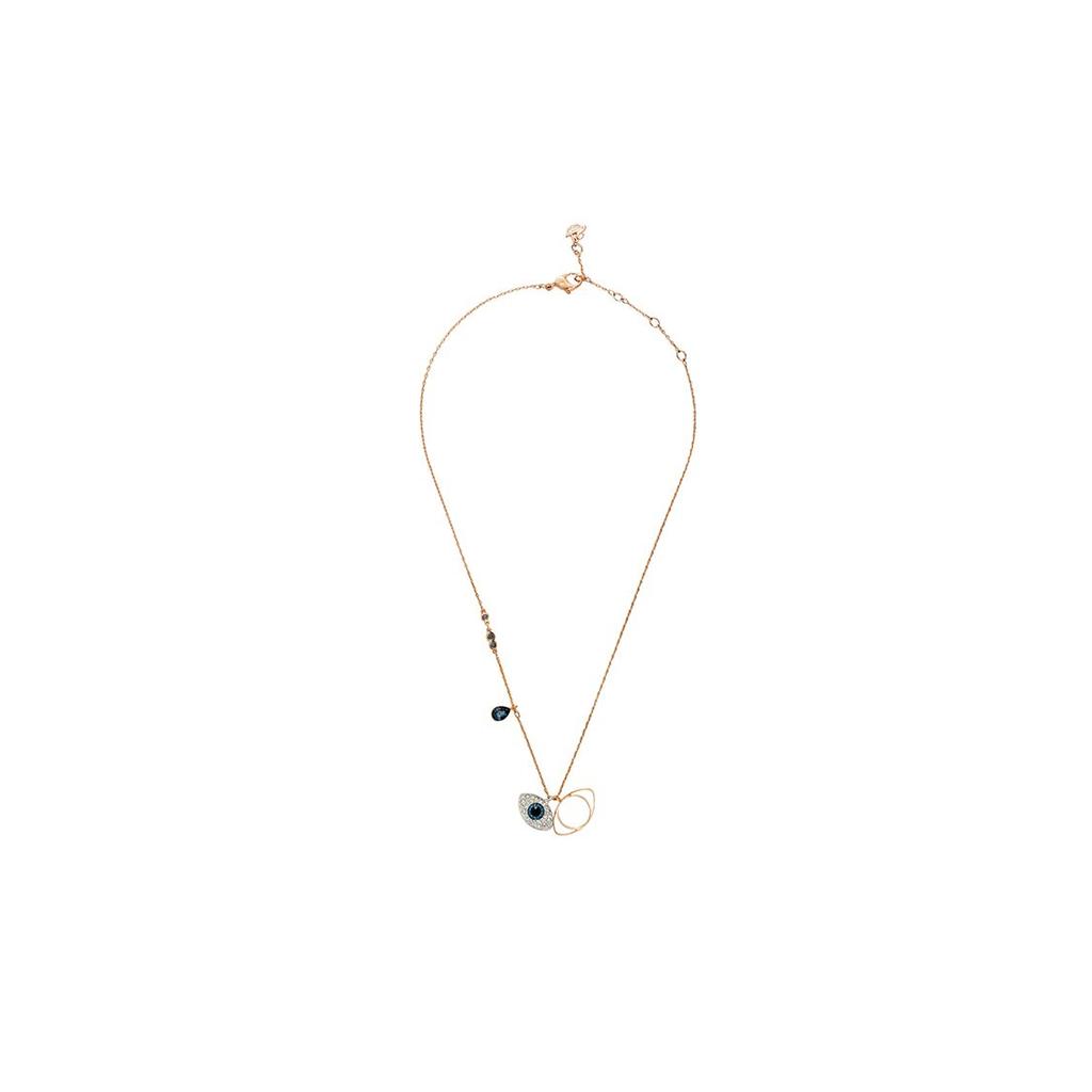 Swarovski Swa Symbol Evil Eye Crystal Rose Gold Necklace Women necklace Blue 5172560