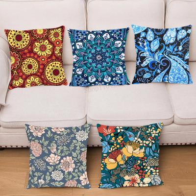 Bohemian Ethnic Flower Pillow Case Square Pillow Bedroom Sofa Leisure Comfort Cushion Car Living Room Home Decoration