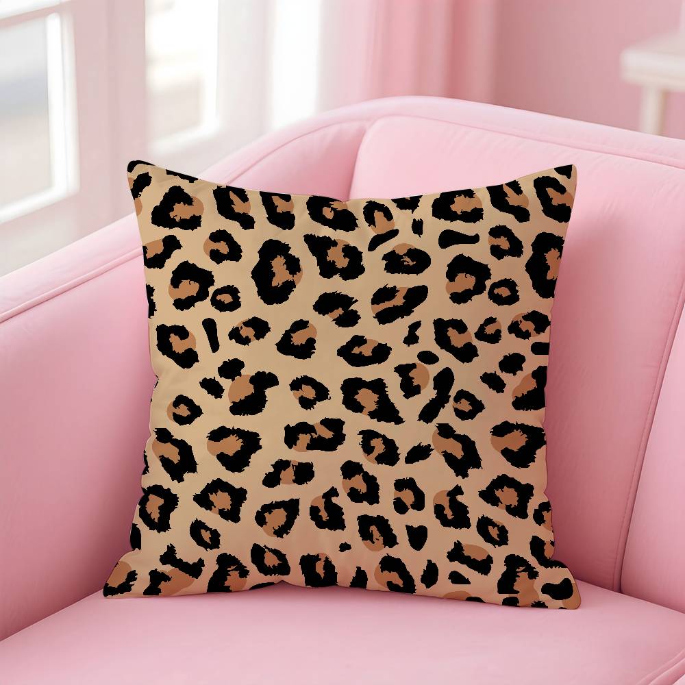 Art Leopard Print Texture Pillow Case Pattern Printing Pillowcase Living Room Sofa Cushion Cover Bedroom Room Decor
