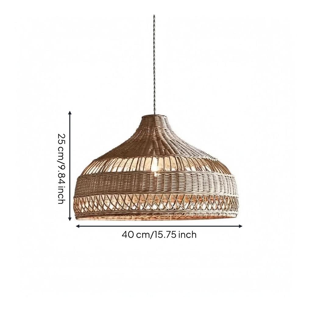Rattan Pendant Lamp Organic Light Warm for Dining Room, Cafe