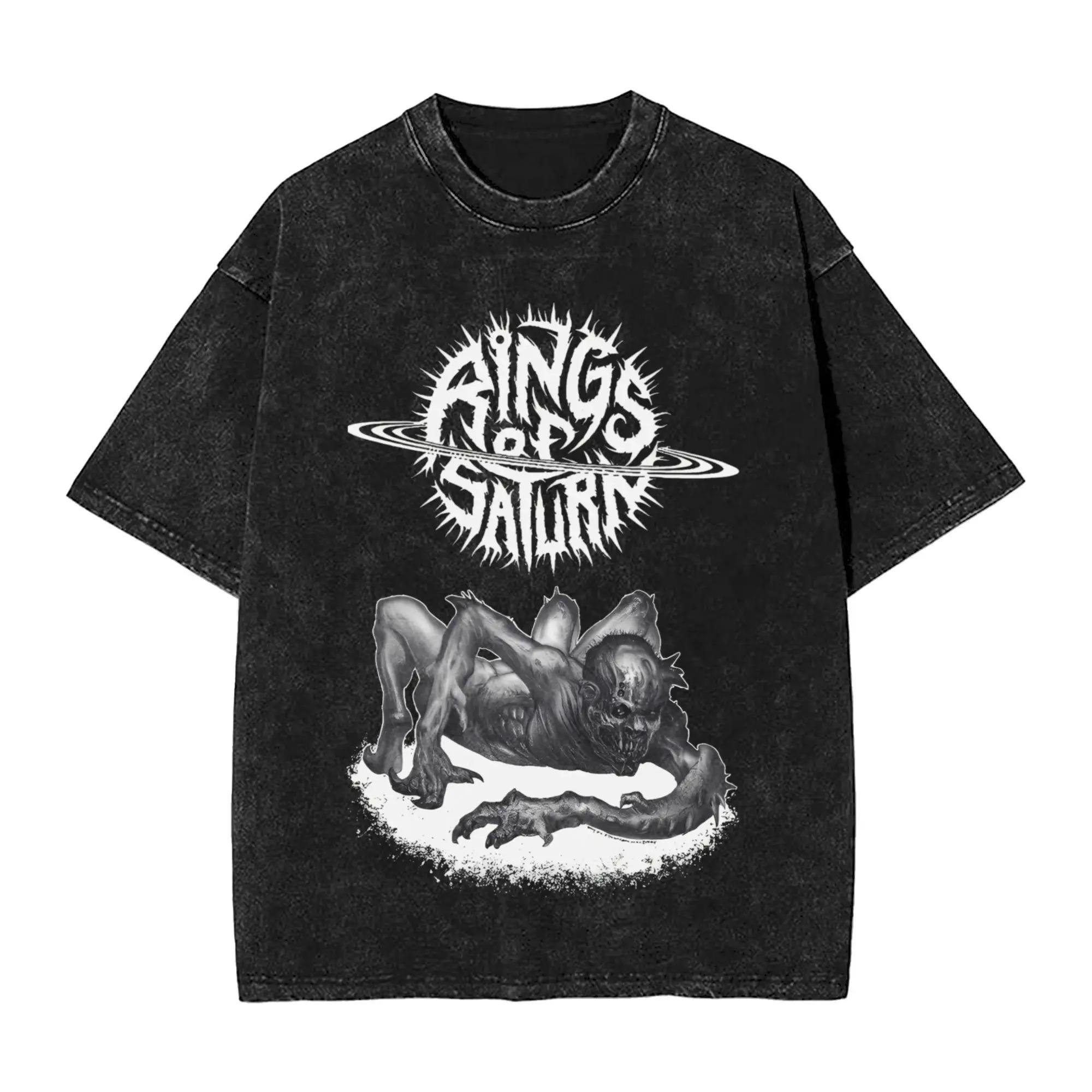 

Tech Deadcore Band Rings of Saturn Poster Print Tshirt Men Women Vintage Washed Cotton HighStreet Fashion Summer Oversized Top S
