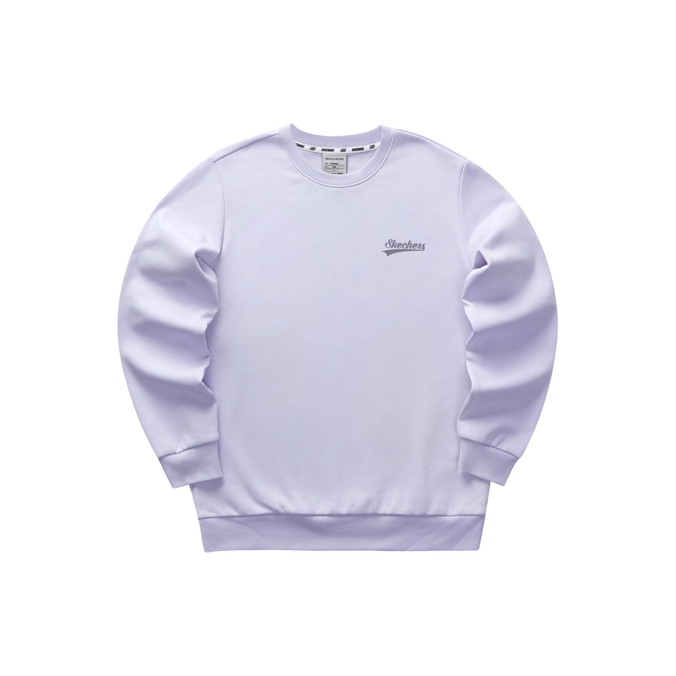 Skechers S-Color Solid Color Round Neck Pullover Knit Sweatshirt Unisex sweatshirt Stone-Purple L323U181-00FW S
