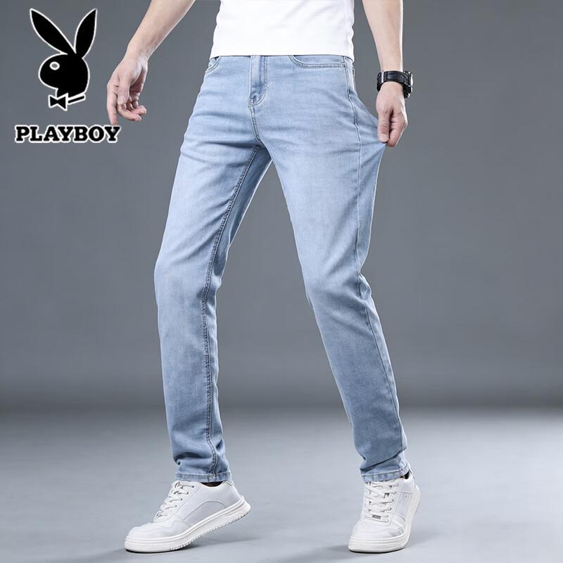 Playboy Men s Casual Summer Stretch Straight Jeans 29