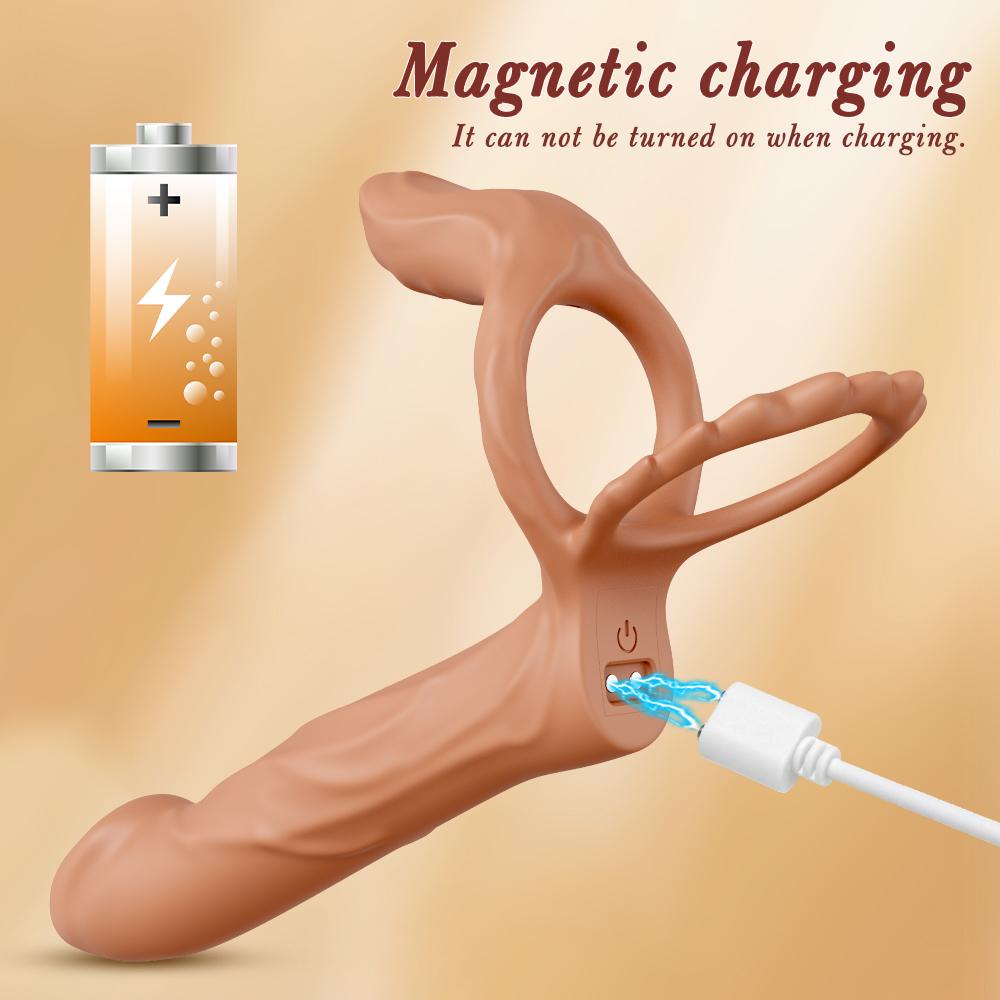 Vibrator Butt Plug with 10 Vibration Modes, Male Ring Sleeve with Remote Control, Stimulator for Men Couple Women Pleasure