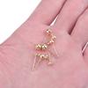 10Pcs 18k Gold Plated Round Ball Stud Earrings Post With Loop Earring Base Connectors Linker For DIY Jewelry Making