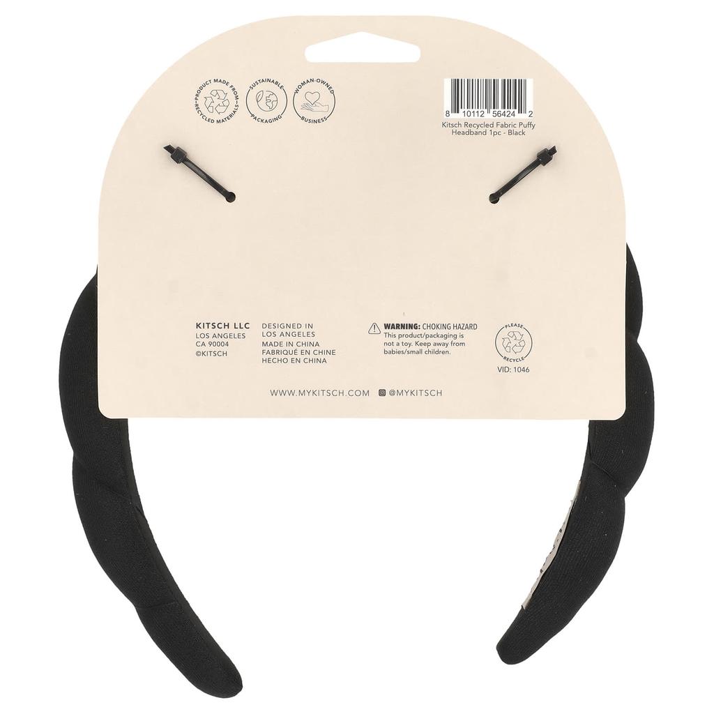 Recycled Material Puppy Hairband, Black, 1 Piece