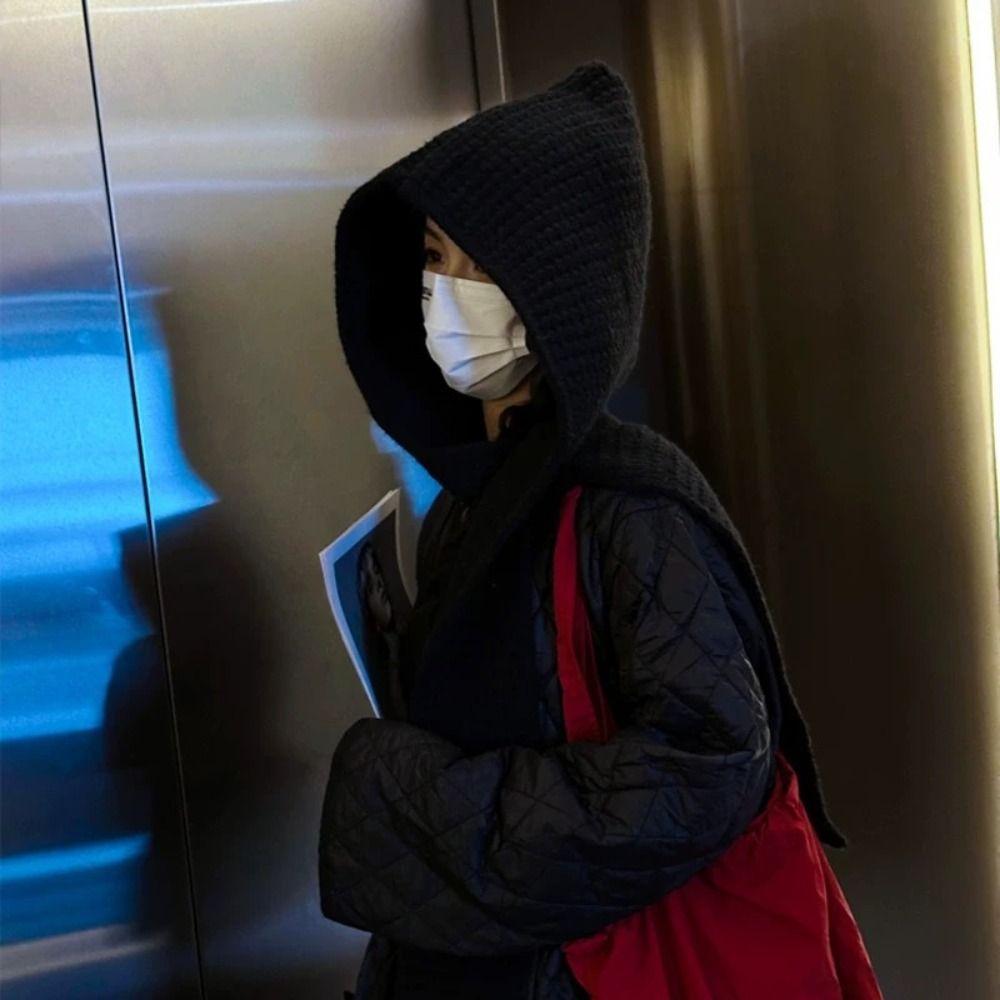 Warm Winter Balaclava Caps Thicken Hooded Caps High Quality Neck Face Scarf Bib  Women