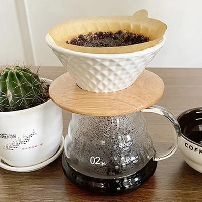 200piece Original Wood Pulp Coffee Filter Paper Hand Drawn Fan-shaped Funnel Drip Filter Cone Shaped Brewing Special Leach Bag
