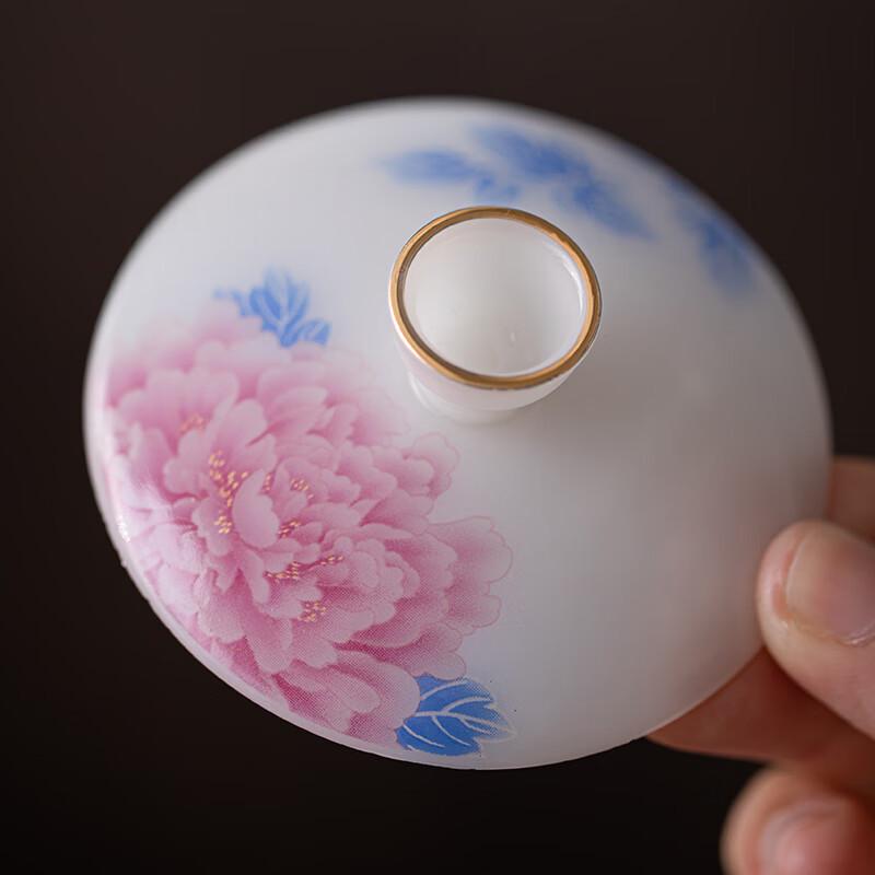MULTIPOTENT Peony Ice Jade Portable Kung Fu Tea Set (One Pot Four Cups)