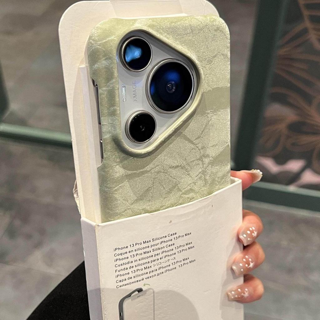 Milk Blue Velvet Suitable for Huawei Pura70Pro + Mobile Phone Case Retro Satin 70Pro Half Pack Protective Case Pur