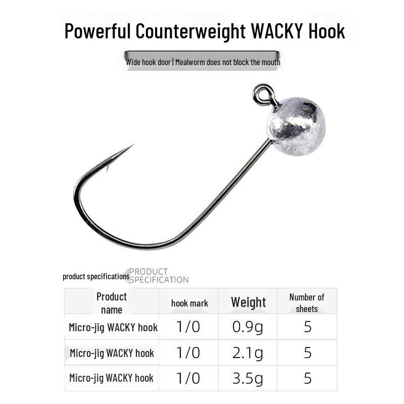 

Cast & Catch 70% Micro-lead Wacky Jig Head - Strong Black Fishing Hook for Bass & Mandarin Fish