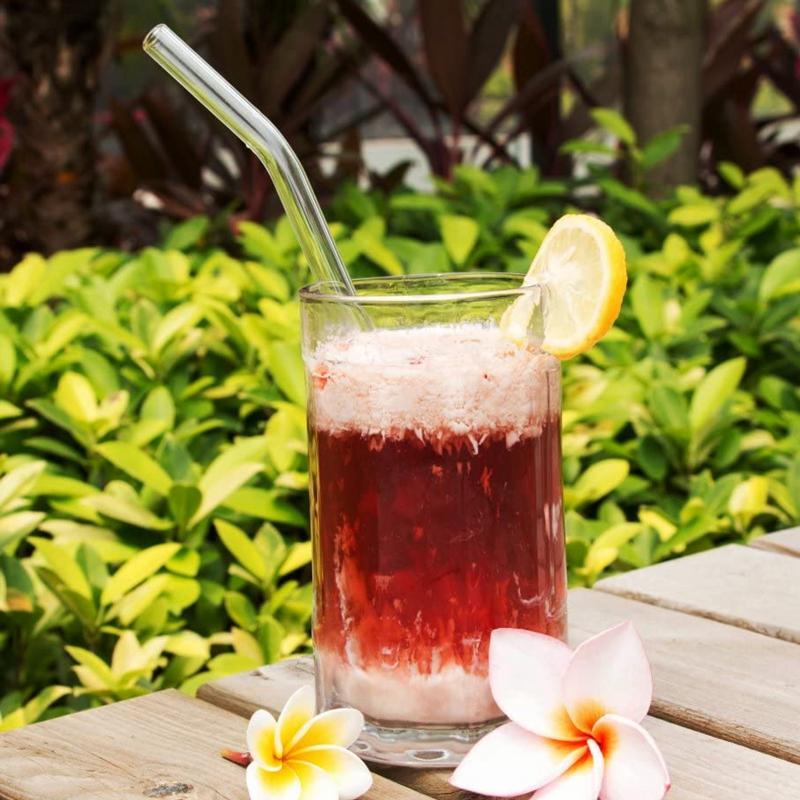 8x250mm Long Glass Drinking Straws Pack of 20 Reusable Clear Straws for Bar Party Smoothie Milkshakes Smoothie Cocktail Straws