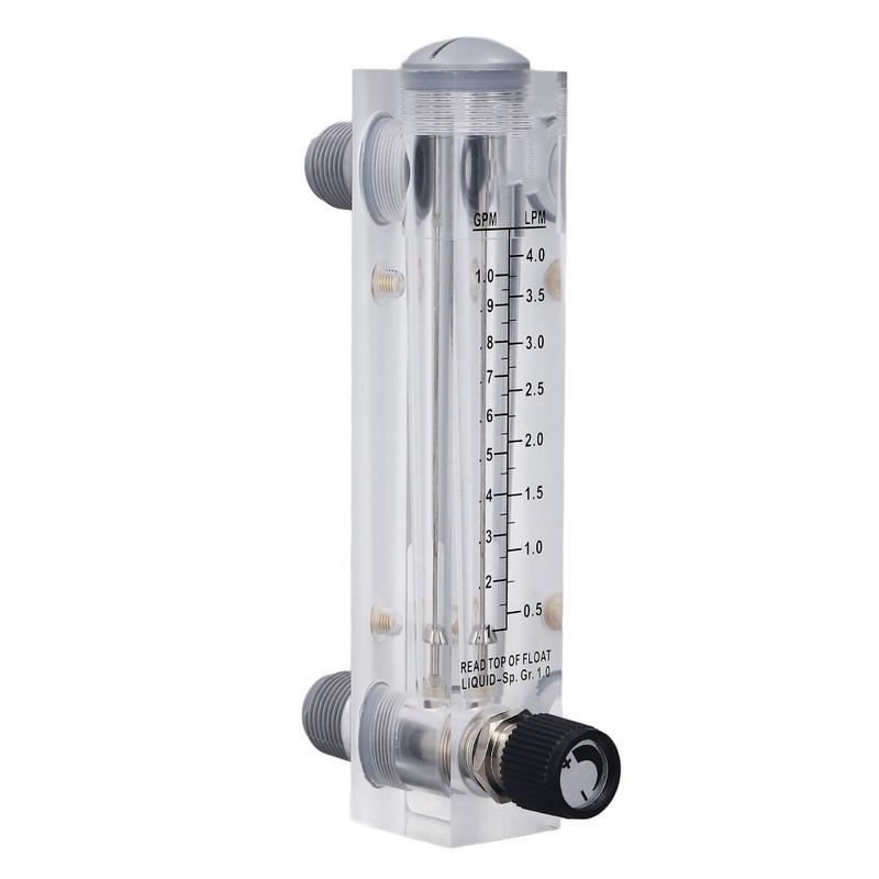 Liquid Flowmeter Clear  Acrylic Panel for Liquid Medium Measurement and Control Regulation 0.1-1GPM Panel Type Flowmeter