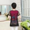 Summer Women's Plus Size Blouse Loose Mesh Printed V-Neck Short Sleeve Blouse