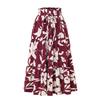 Printed Long Dress A Word Summer High-Grade Pleated Skirt Elastic Waist Women Clothes Print Long Dress Skirt