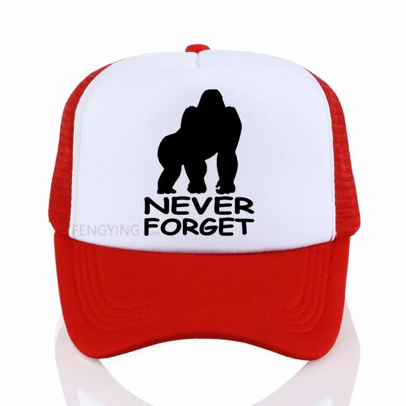 Never Forget Harambe Print Baseball Cap Summer Casual Mesh Trucker Cap Adjustable Sports Hat