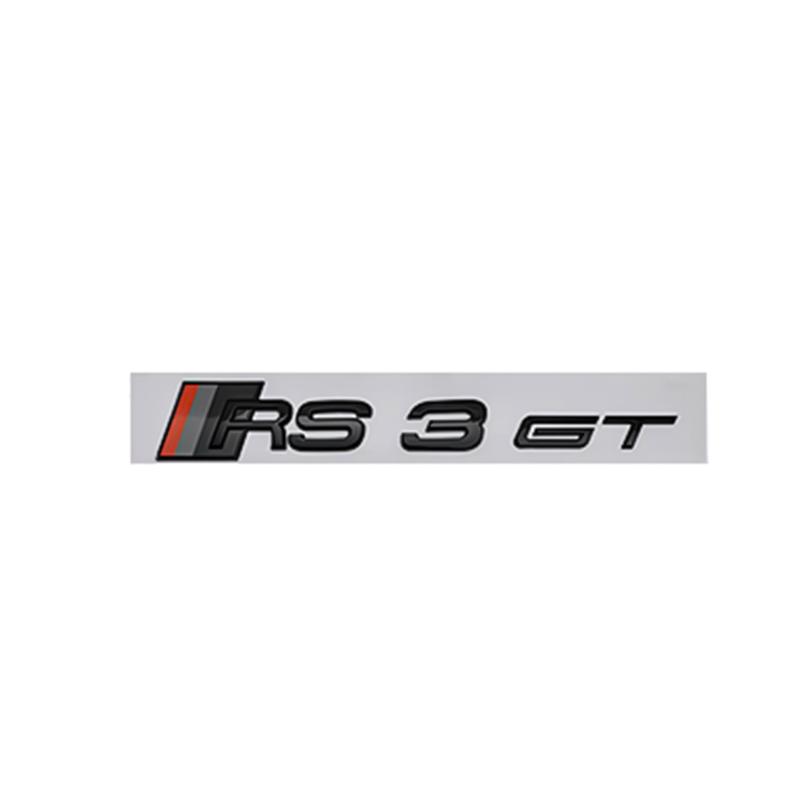 QR5 ABS Rear Trunk Emblem for M5 RS3 RS4 RS5 RS6 RS7 RS8 GT Logo Auto Side Letter Badge Stickers Exterior Decoration
