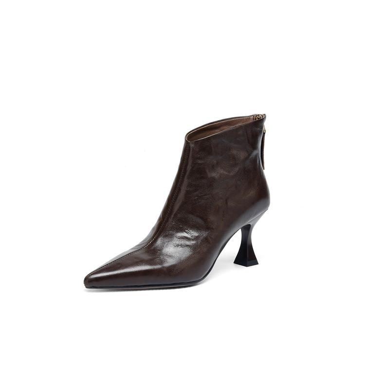 Мода НОВЫЕ Осенние Женские Ботинки Обувь из Натуральной Кожи для Женщин Остроносые Туфли на Тонком Каблуке Элегантные Современные Ботинки Повседневная Обувь Ботильоны 38 7449₽