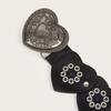 Hollowed Heart Shaped Belt Aesthetic Rivet Studded Belt Gothic Pants Belt Y2K Girl Waistband Female Western Waist Decors
