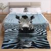 Safari Zebra Stripe Blanket Reversible Flannel Throw for Wild Elegance AllSeason Comfort Animal Print Gift