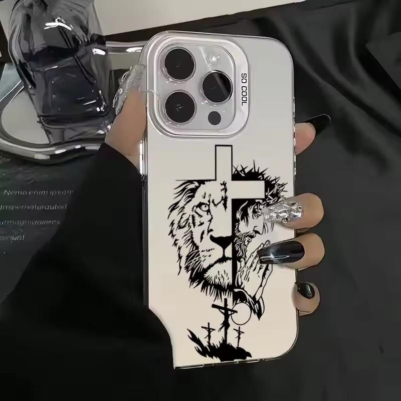 

Case For Samsung Galaxy A55 5G A54 A35 A15 Galaxy S25 S24 Ultra S23 FE S22 Plus S21 S20 Cross Pattern Bicolor Lion Phone Cover Samsung S20 FE
