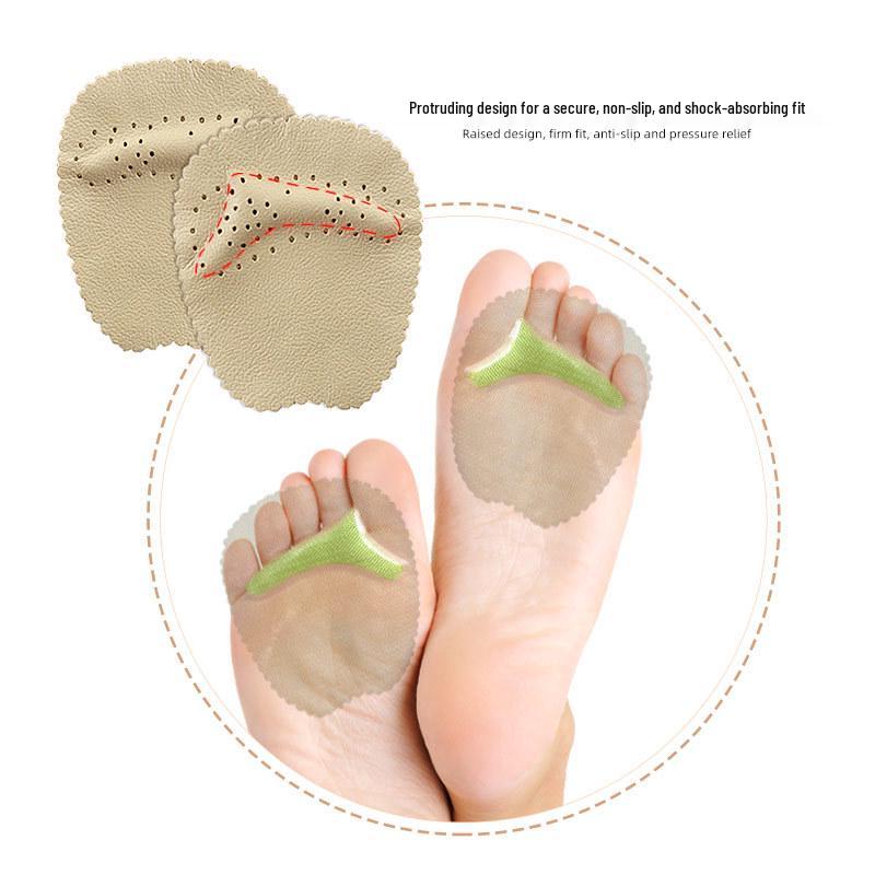 Women's Adjustable Leather Forefoot Pad: Thick, Non-Slip, Pain-Relief, Anti-Friction, Breathable, Half-Size Insole for High Heels