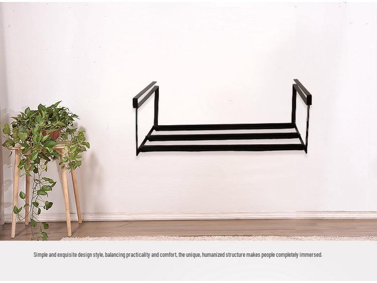 Retractable Shoe Cabinet with Dividers and Under-Hanging Baskets - Easy Install Storage Organizer.