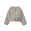 Cross-border European and American foreign trade spring and autumn women's clothing new fashionable versatile solid color soft bomber jacket