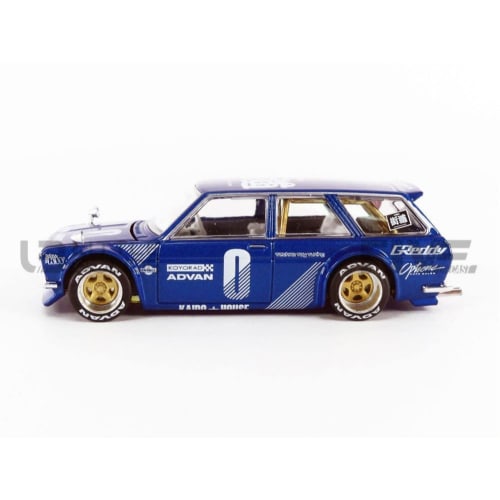 1971 Datsun 510 Wagon, Right-Hand Drive, Blue Metallic (Designed by Jun Imai) Kaido House Special 1/64 Diecast Model Car, True Scale Miniature, KHMG01