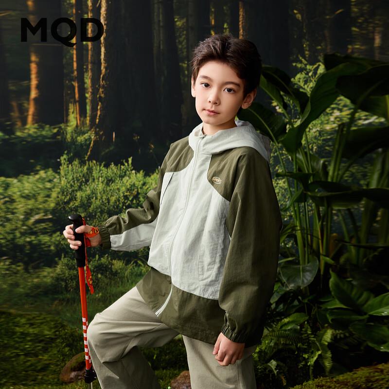 MQD Boys  Outdoor Color-Block Hooded Jacket 160cm