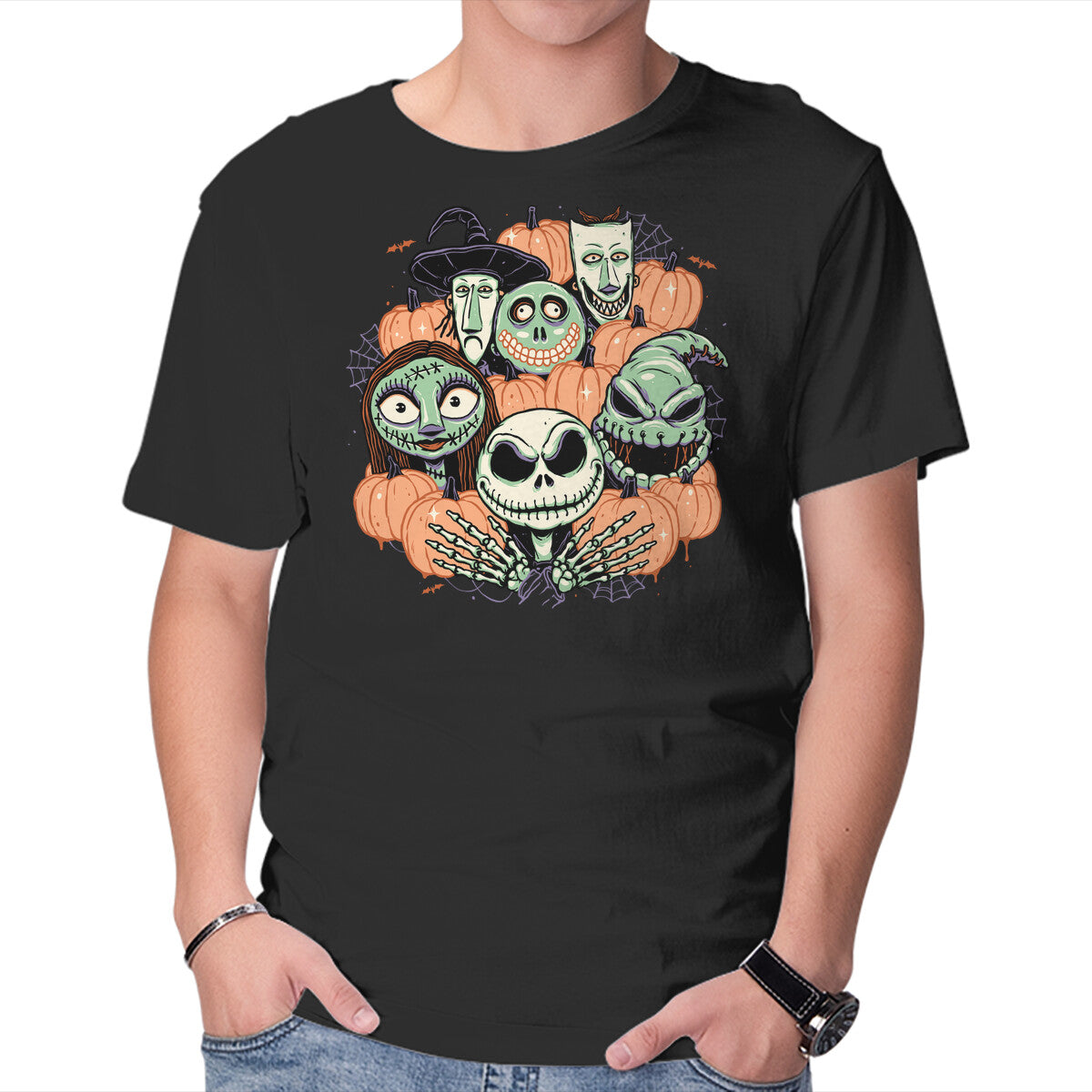 Unisex Crew Neck T-Shirt The Pumpkin Crew Graphic Short Sleeve Casual Tee XS