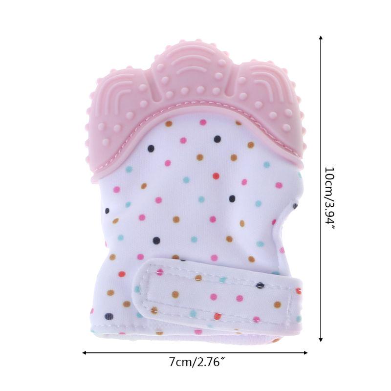 Baby Teether Gloves Squeaky Grind Teeth Teething Newborn Bite Chew Sound Toys Adjustable Mitten