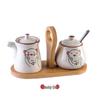 RuHan Japanese Ceramic Lucky Cat Seasoning Jar Set