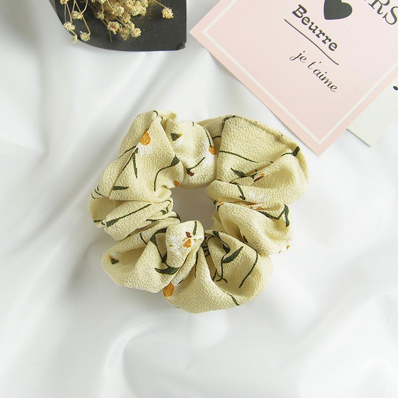 Small Fresh Large Intestine Ring Spring Summer Autumn And Winter Head Flower Chiffon Fabric Pig Large Intestine Hair Band Headgear Women'S Headband