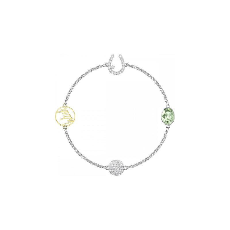 Swarovski Mixed Green Plated and Clear Crystal Wish Bracelet White Women s White S