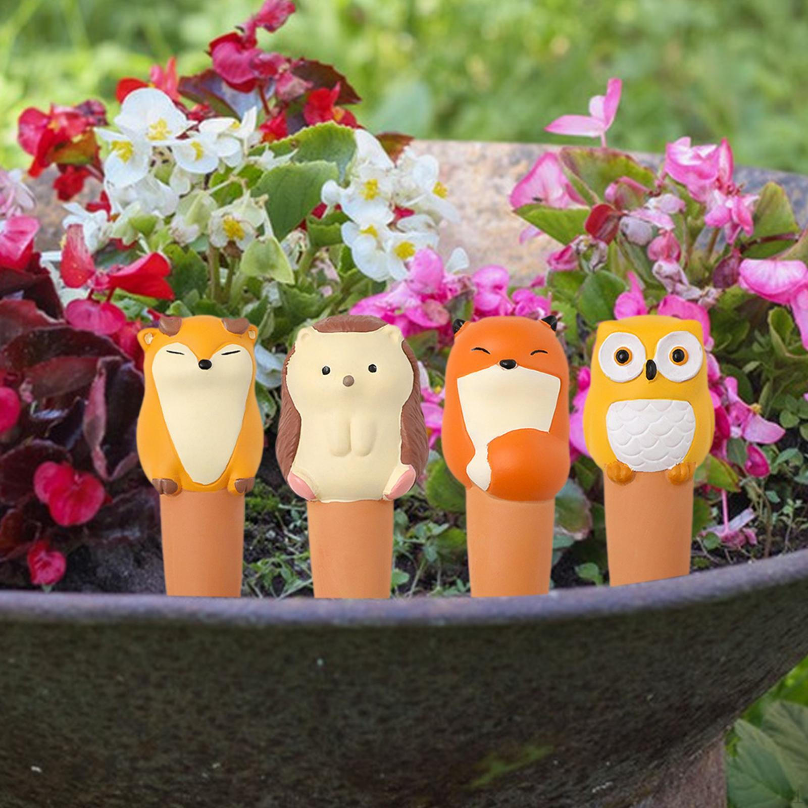 

4 Pieces Plant Watering Globes Self Water Pots Terracotta Animal Shape Vacation