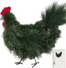 Christmas Rooster Chicken Wreath,12 Inch Artificial Rooster Shaped Christmas Wreath | Durable Christmas Decoration Door Garland for Indoor Outdoor