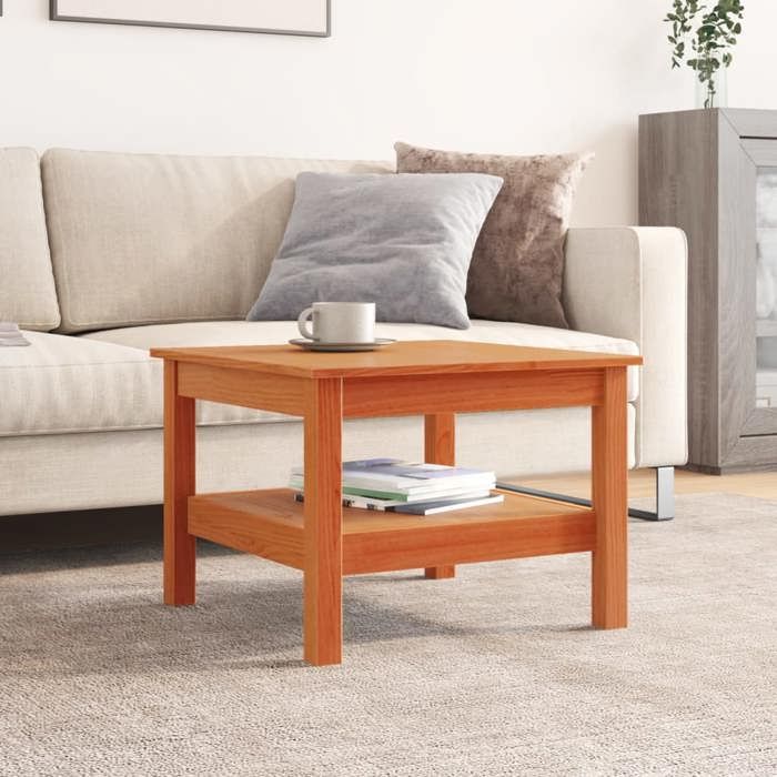 VidaXL Coffee Table Wax Brown 55x55x40 Cm Solid Pine Wood, Side Table, Living Room Table, End Table, End Table 847175