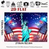 2D Patriotic US Flag & Star Backdrop for Memorial Day Party Photo Booth