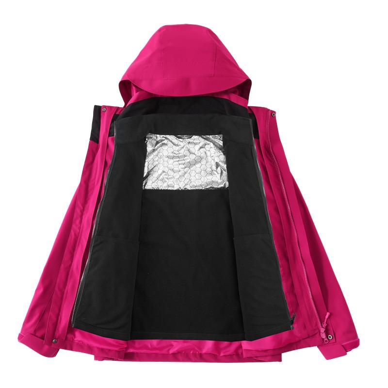 Womens 2-in-1 Detachable Hooded Jacket Outdoor Hiking Camping Trekking Warm Coat