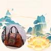 Vintage Chinese Style Shoulder Crossbody Bags for Women Embossing Print Tote Bags Large Capacity Multi-Pocket Soft Handbags