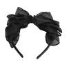 2PCS Black Mesh Bow Headband Fashionable Comfortable Princess Bow Headband for Women Bow Hairband Hair Accessories