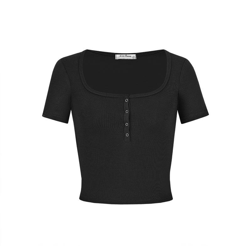 

Moses Queen Square Collar Short Sleeve Top - Pure Desire Large